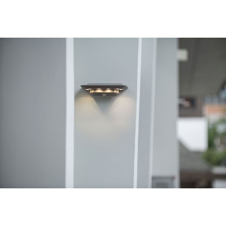 Close-up detail of the Eurolux silver wall light