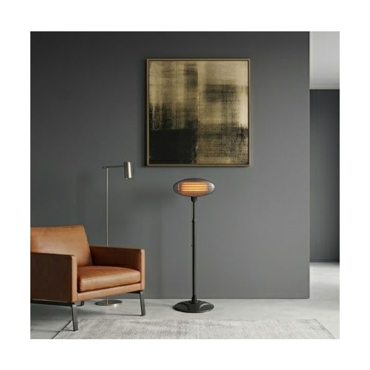 Radiant black heater, front view