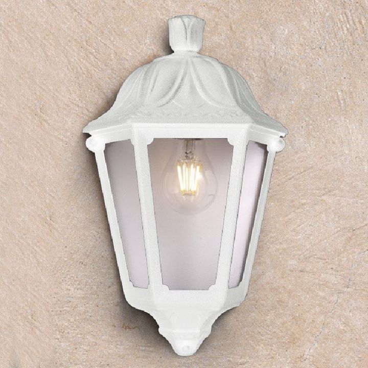 Eurolux white wall light installed and lit