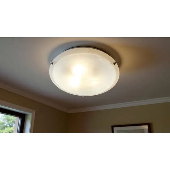 Eurolux ceiling light installed and lit