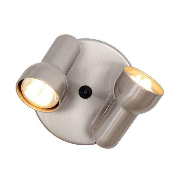 Eurolux satin chrome floodlight, front view