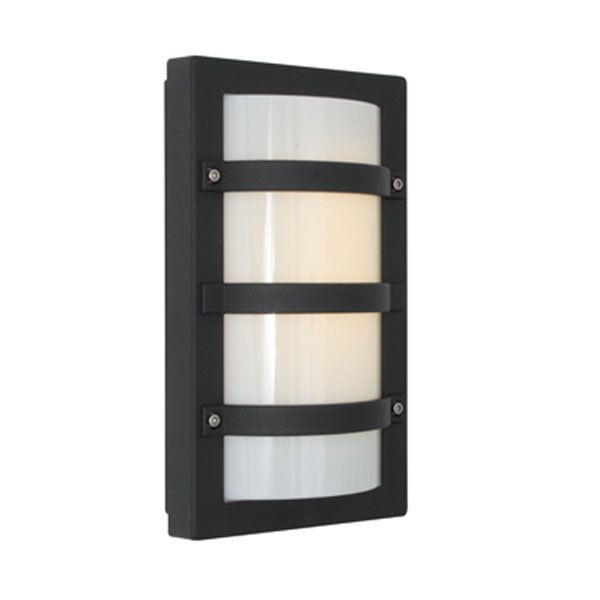 Eurolux black bulkhead light, front view