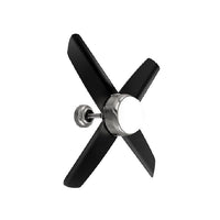 Radiant ceiling fan shown in its packaging