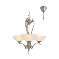 Eurolux satin chrome chandelier, front view