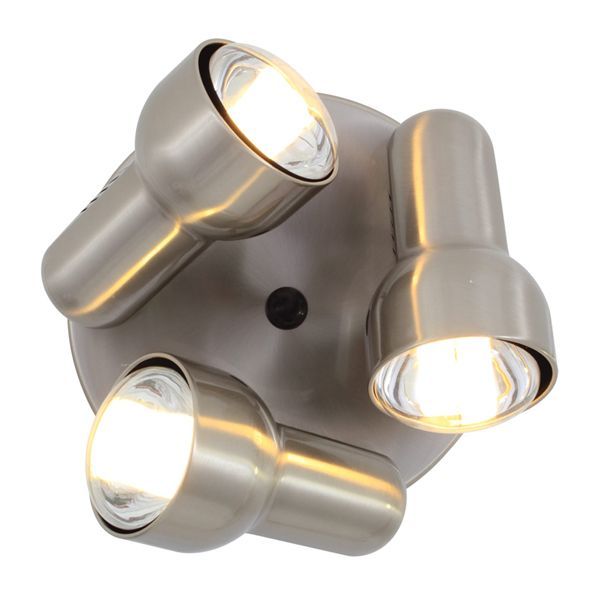 Eurolux satin chrome floodlight, front view