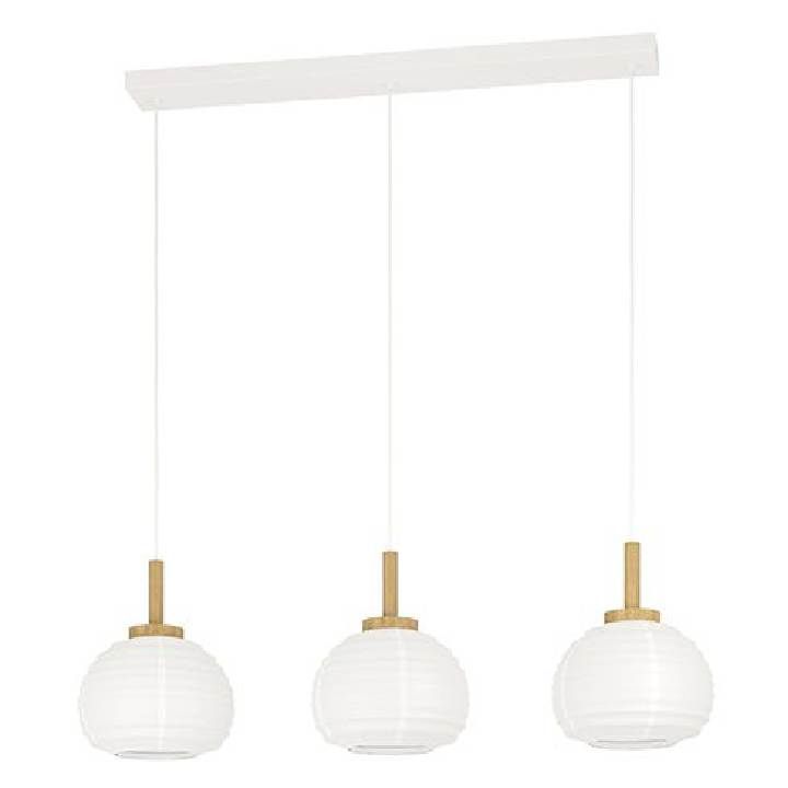 Eurolux white & brown pendant light, front view