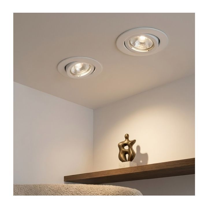 Eurolux white downlight dimensions diagram