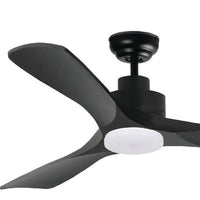 Close-up detail of the Radiant matt black ceiling fan