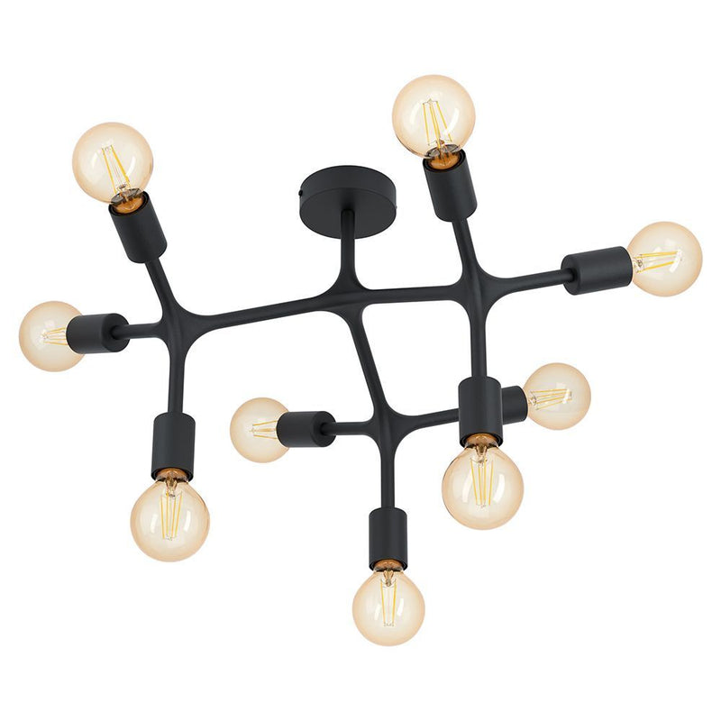 Eurolux black ceiling light, front view