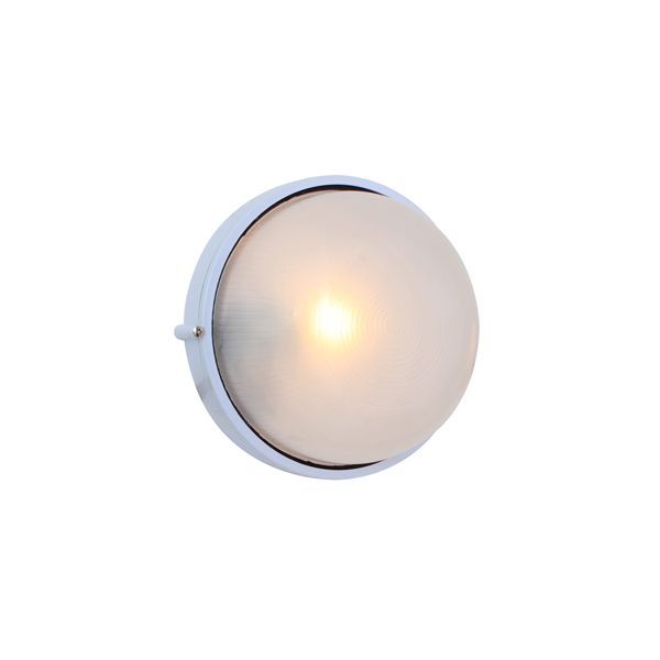 Eurolux white bulkhead light, front view