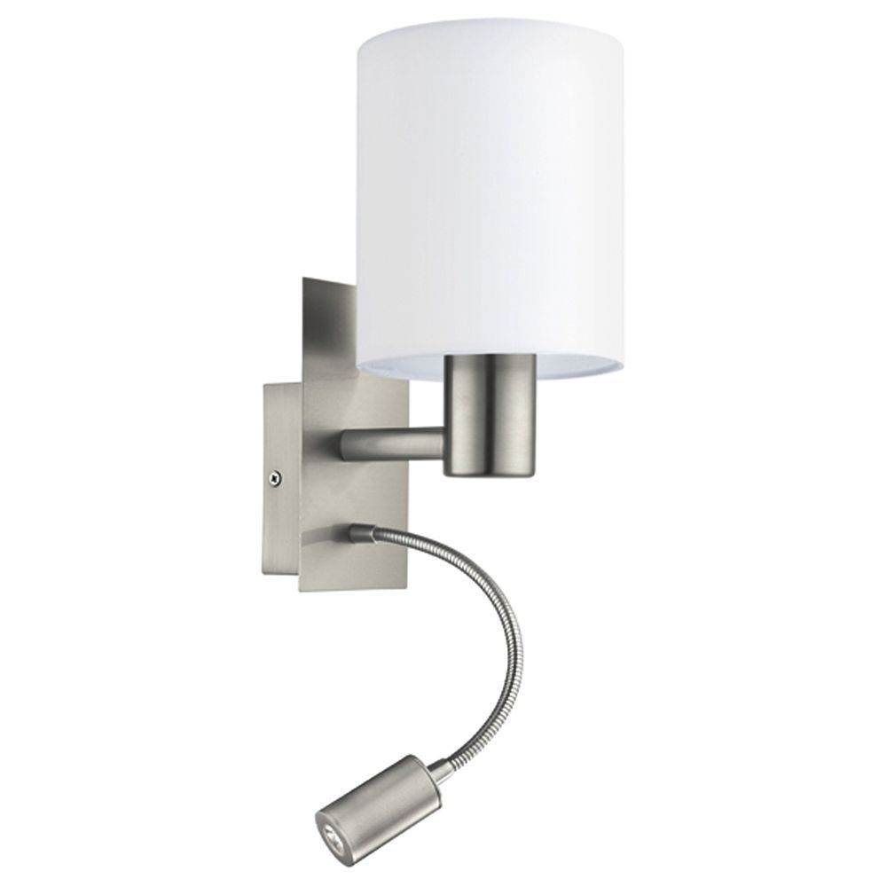Eurolux satin chrome wall light, front view