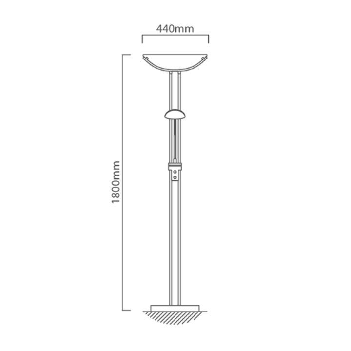 Eurolux silver / satin chrome lamp, alternate angle