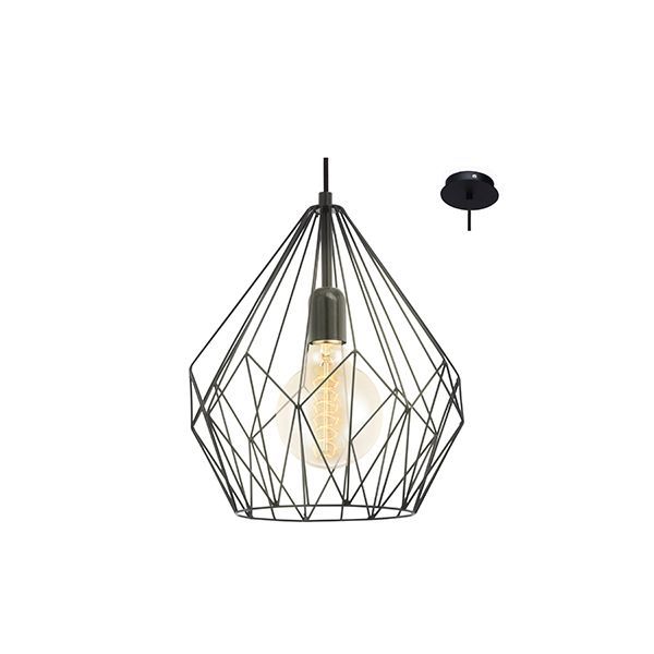 Eurolux black pendant light, front view