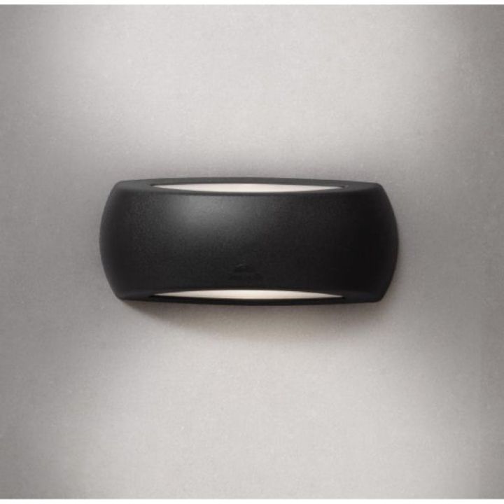 Eurolux black bulkhead light installed and lit