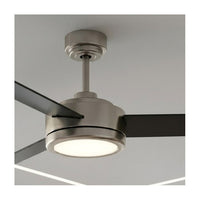 Close-up detail of the Radiant brushed nickel ceiling fan