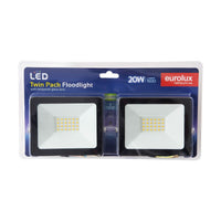 Eurolux black floodlight, front view