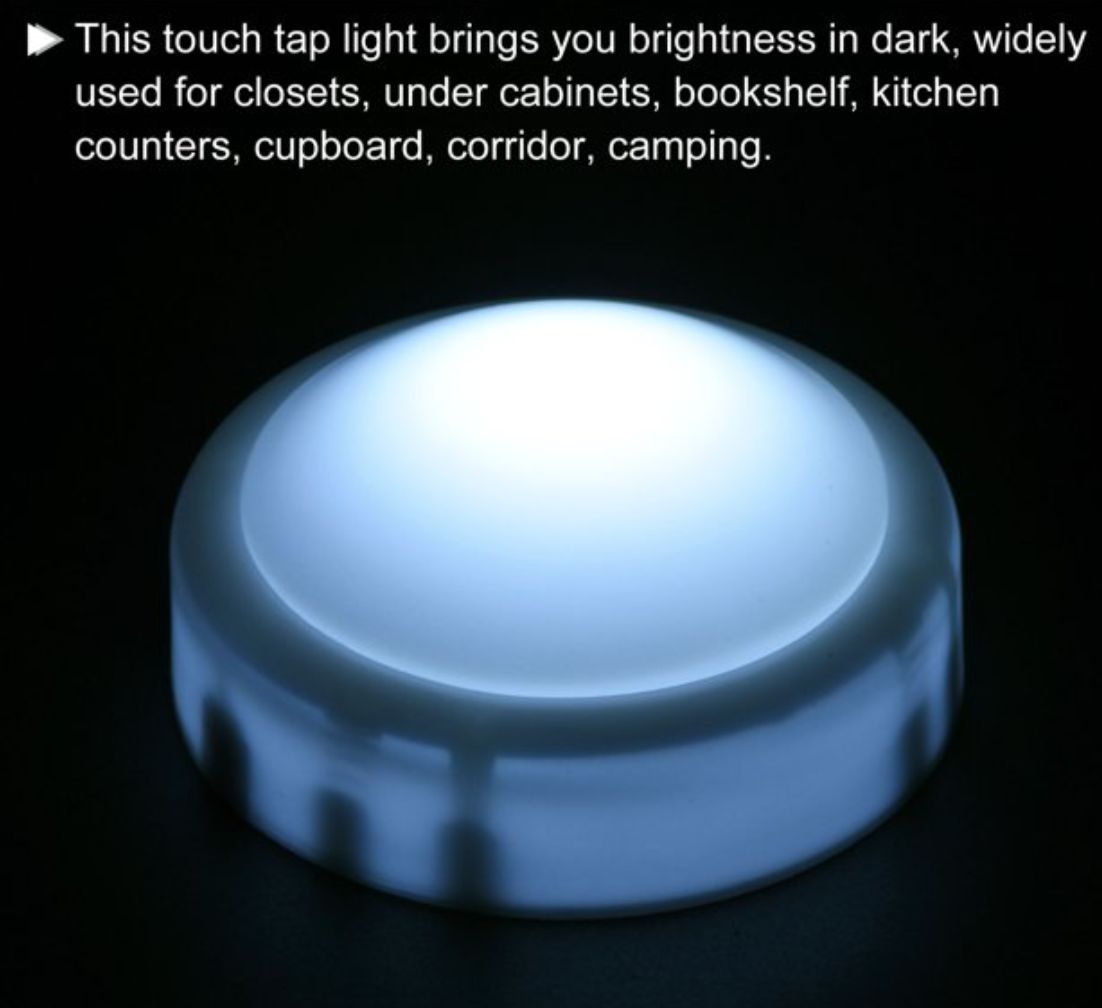 Eurolux white night light shown in its packaging