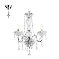 Close-up detail of the Radiant clear chandelier