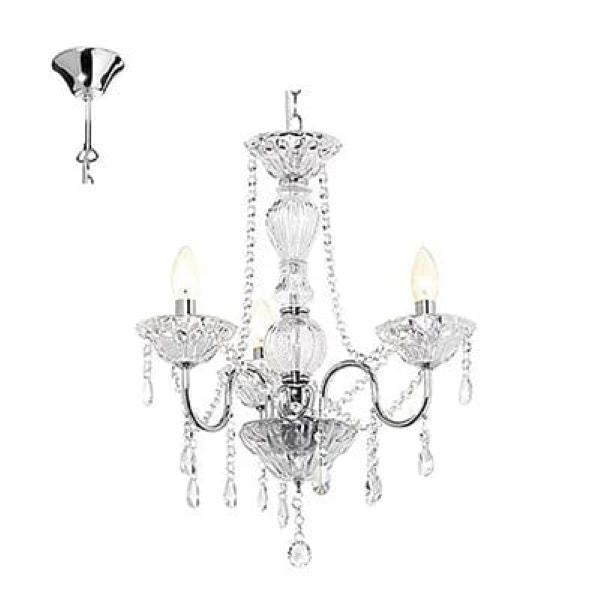 Close-up detail of the Radiant clear chandelier