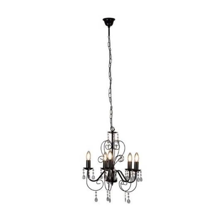 Close-up detail of the Eurolux black chandelier