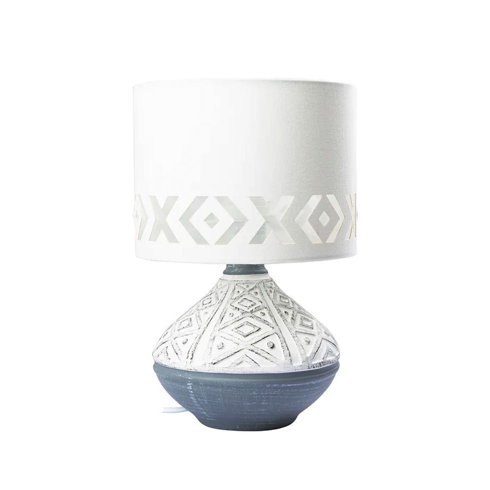 Eurolux grey & white table lamp, front view