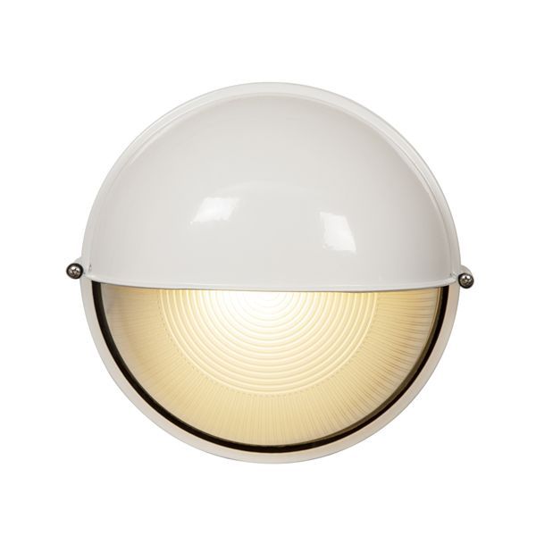 Eurolux white bulkhead light, front view