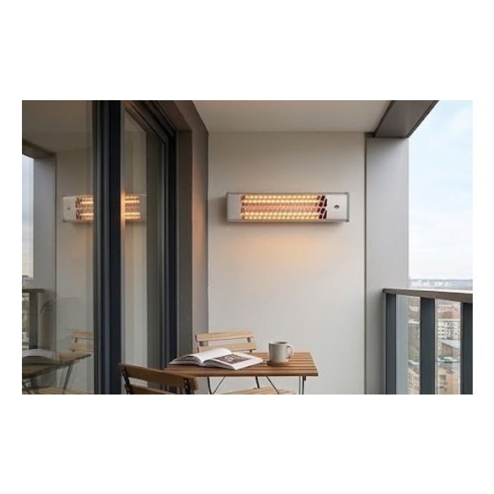 Radiant heater installed and lit