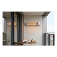 Radiant heater installed and lit