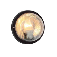 Eurolux black bulkhead light, front view