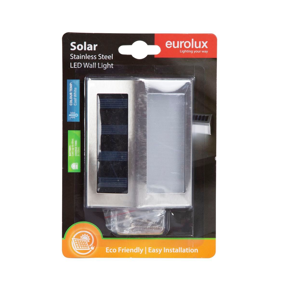 Eurolux silver garden light, front view