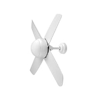 Radiant ceiling fan shown in its packaging