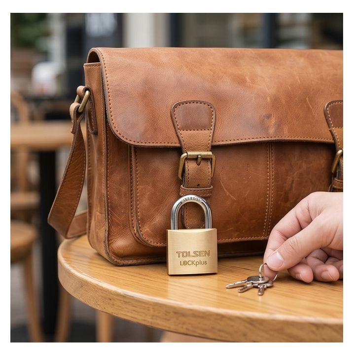 Tolsen padlock installed and lit