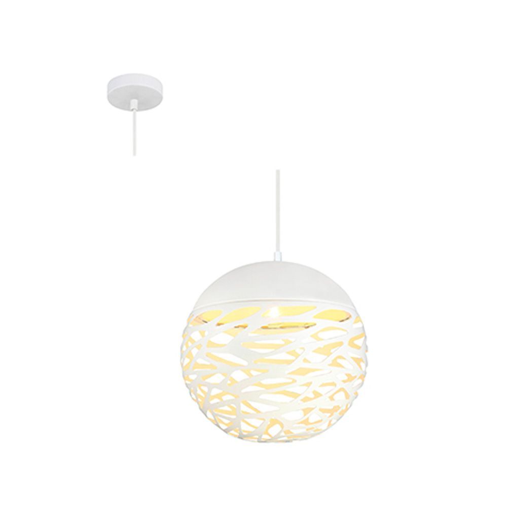 Radiant white pendant light shown in its packaging