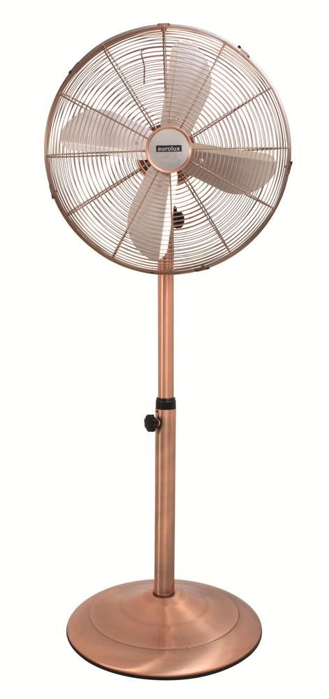 Eurolux copper pedestal fan, front view