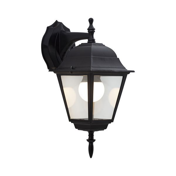 Eurolux black wall light, front view