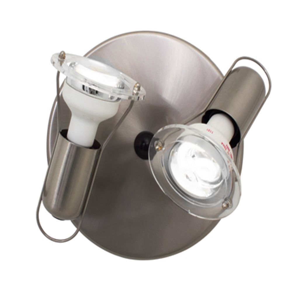 Eurolux satin chrome floodlight, front view
