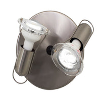 Eurolux satin chrome floodlight, front view