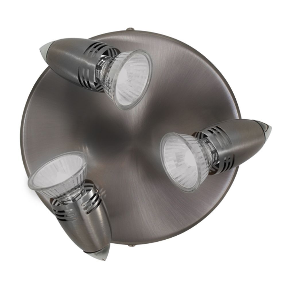 Eurolux satin chrome spotlight, front view