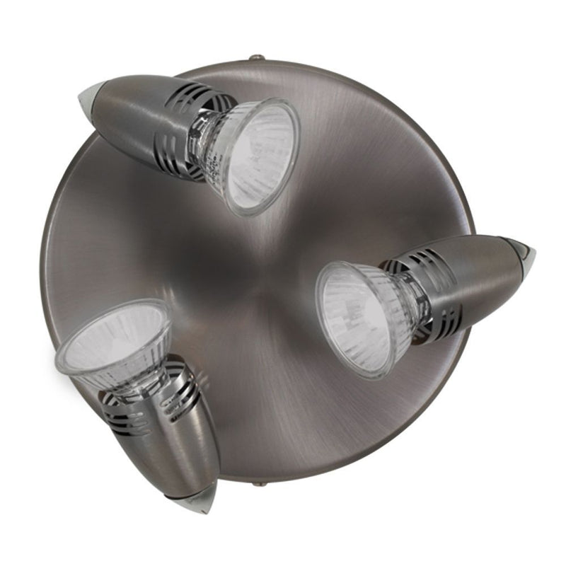 Eurolux satin chrome spotlight, front view