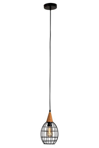 Eurolux black pendant light, front view