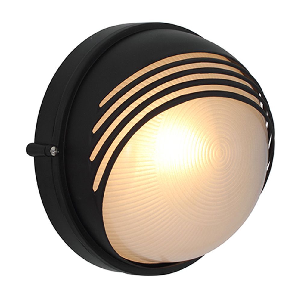 Eurolux black wall light shown in its packaging