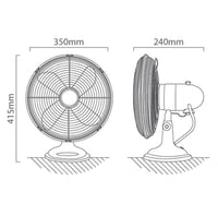 Eurolux antique copper or silver fan installed and lit