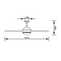 Radiant satin nickel ceiling light shown in its packaging
