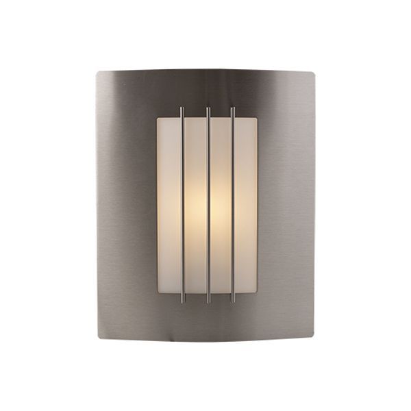Radiant stainless steel wall light, front view