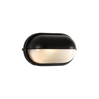 Eurolux black bulkhead light, front view