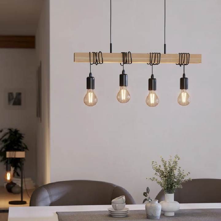 Eurolux black & brown pendant light shown in its packaging