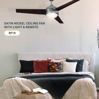 Close-up detail of the Radiant satin nickel ceiling light