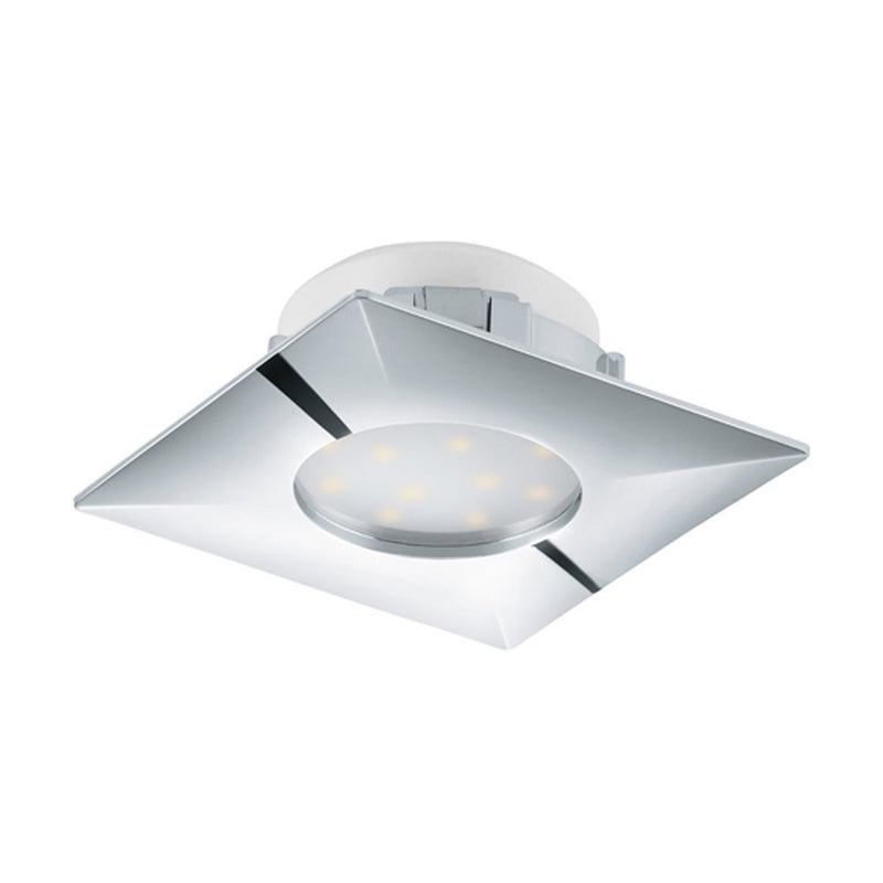 Eurolux satin chrome downlight, front view
