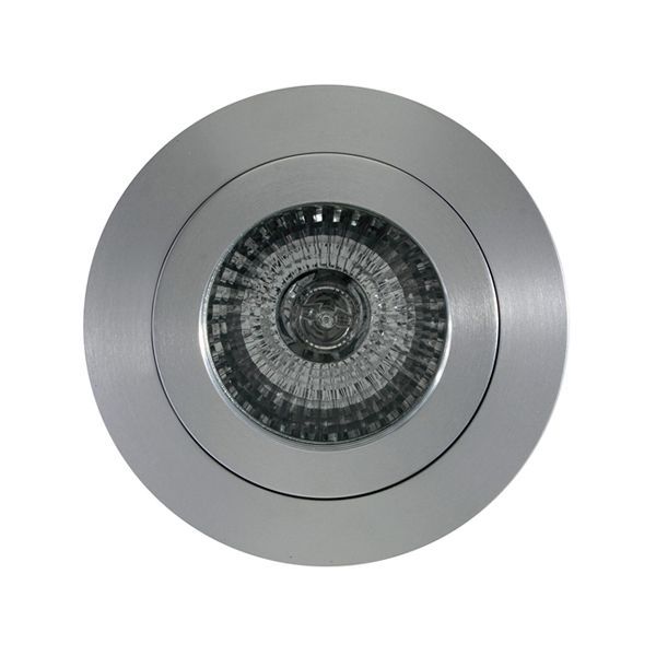 Eurolux brushed aluminium downlight, front view
