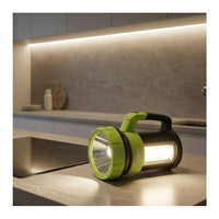 Close-up detail of the Eurolux black & lime green torch